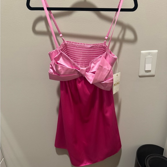 NWT! Show Me Your Mumu Best Bow Dress in Colorblock Pink - S - Picture 2 of 8